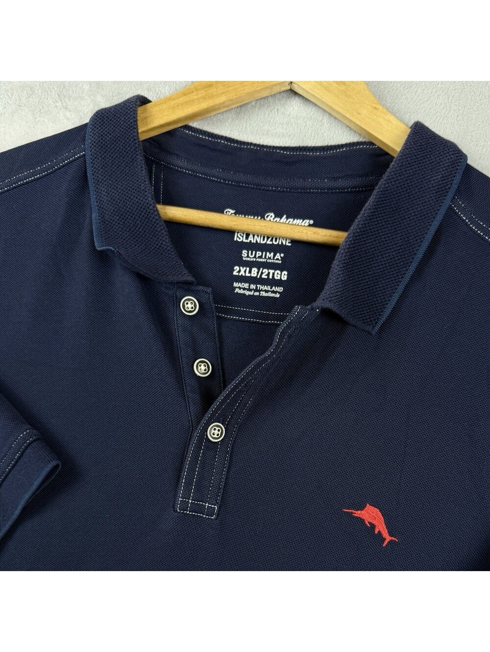 Tommy Bahama IslandZone Supima Cotton Polo Shirt Navy Men's 2XB Big Golf Causal